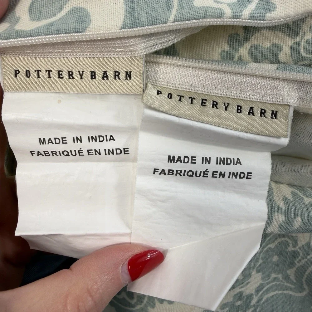 Pottery Barn Euro Pillow Shams Set of 2 Lucianna Medallion Linen Blend 24